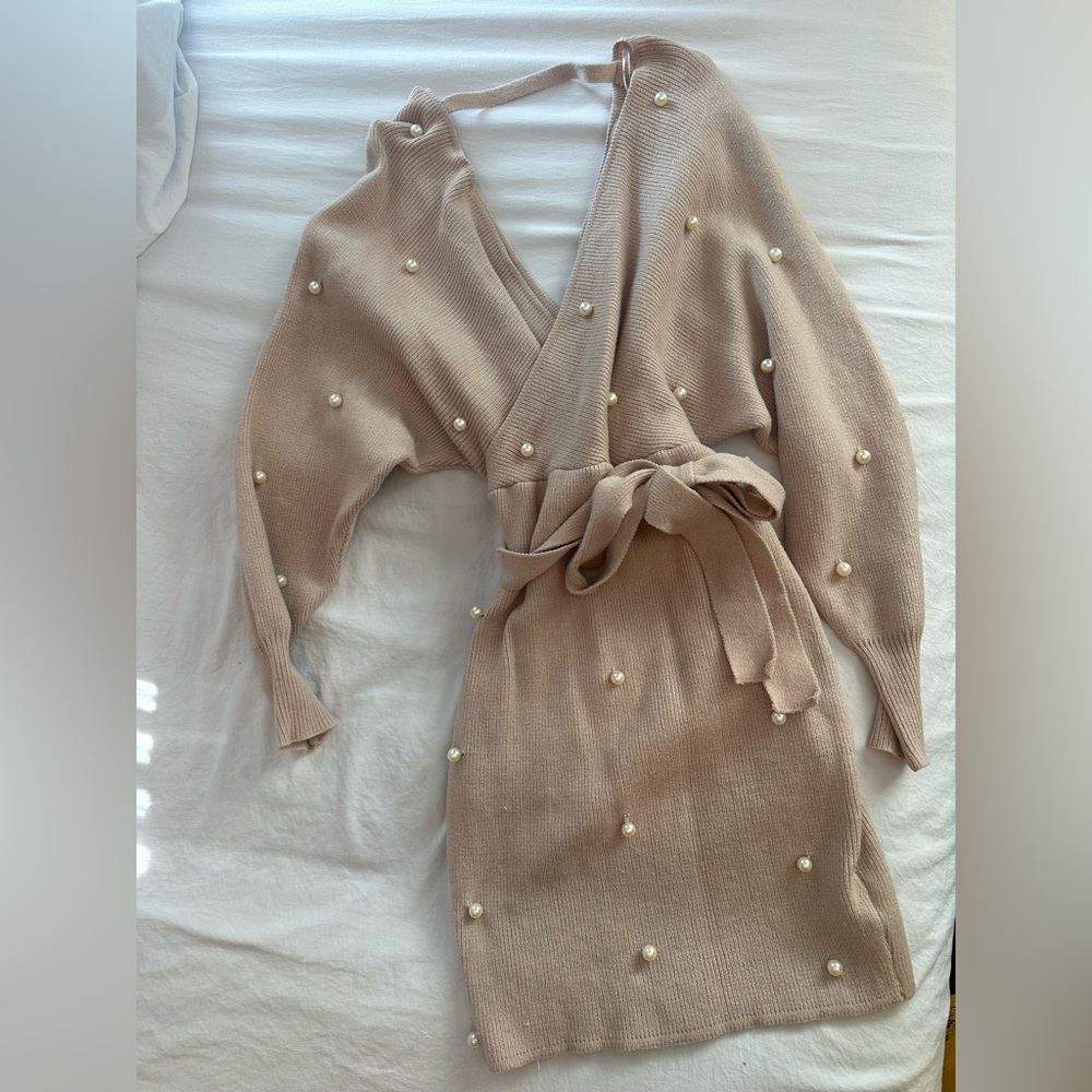 Sweater Pearl Dress - Woman Size Large